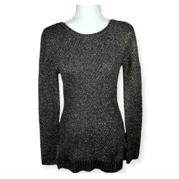 SIMPLY STYLED BLACK & METALLIC GOLD SWEATER SZ.S NWT. - Picture 1 of 9